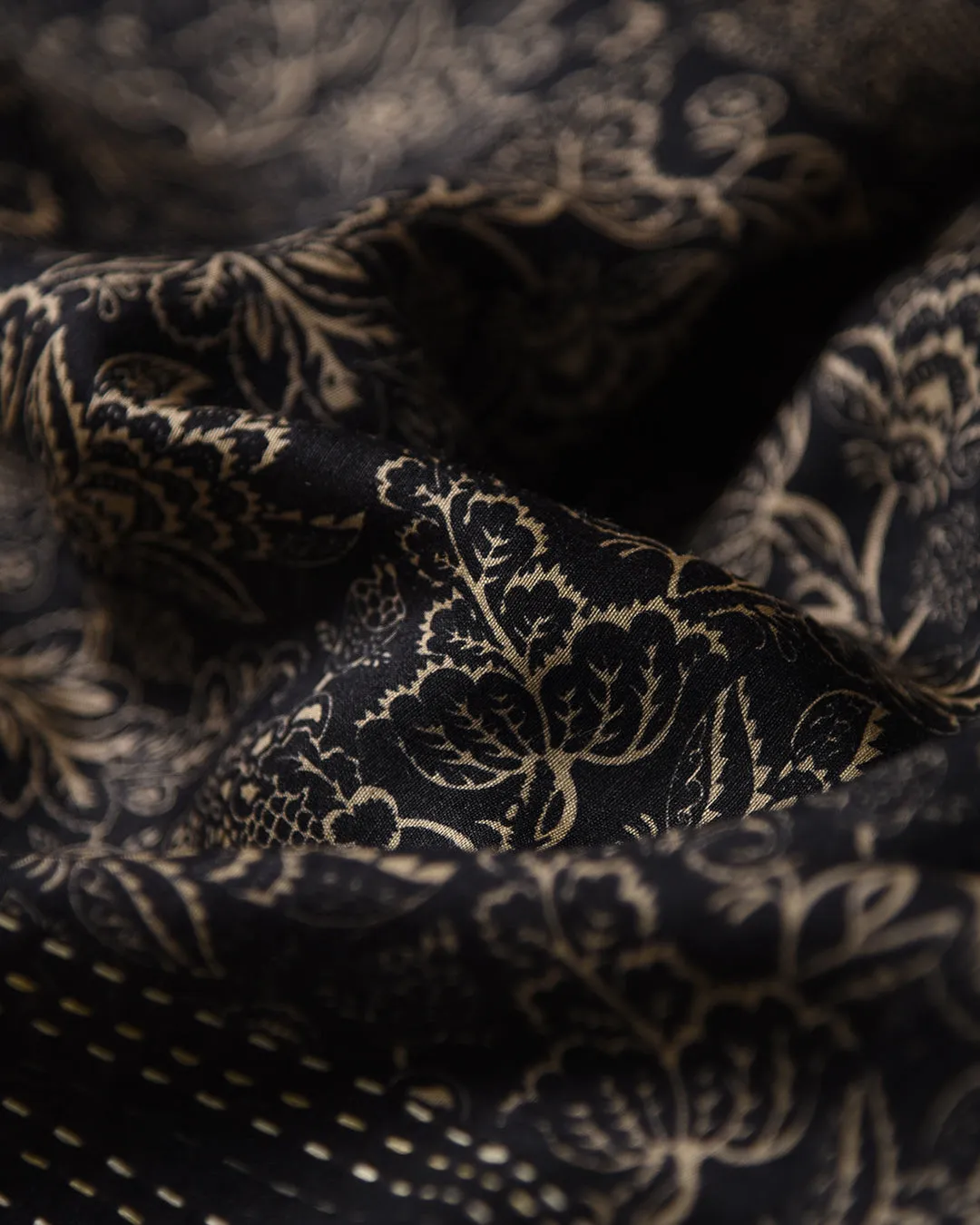 Black With Beige Pure Handloom Silk Embroidered Saree With Contrast Tussar Silk Blouse