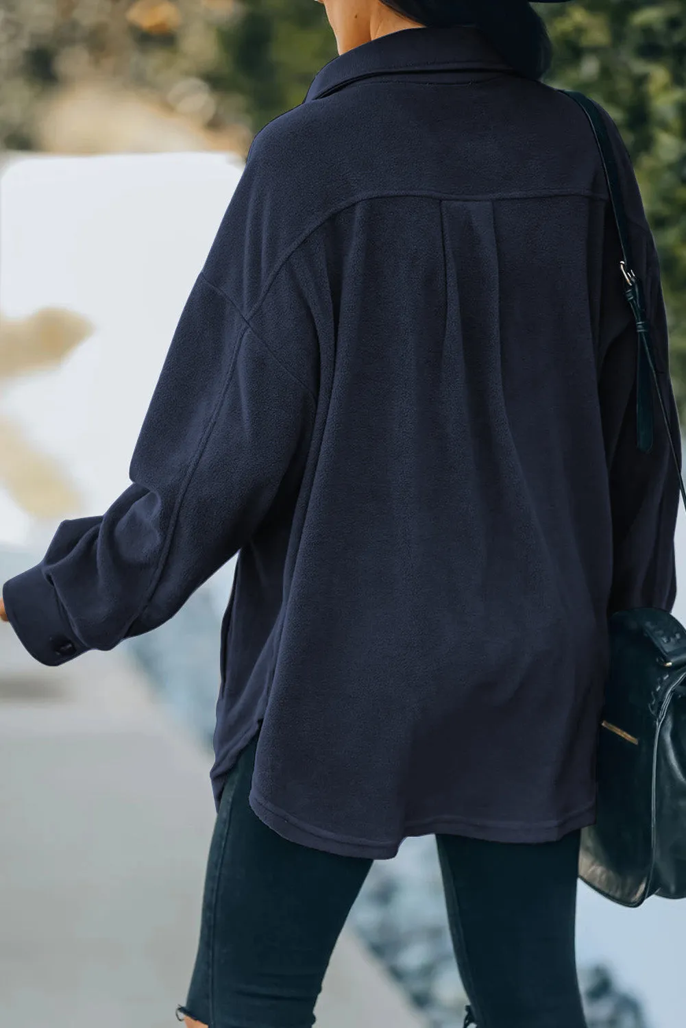 Black/Green/Gray/Beige/Brown Turn Down Collar Buttoned Shirt Jacket