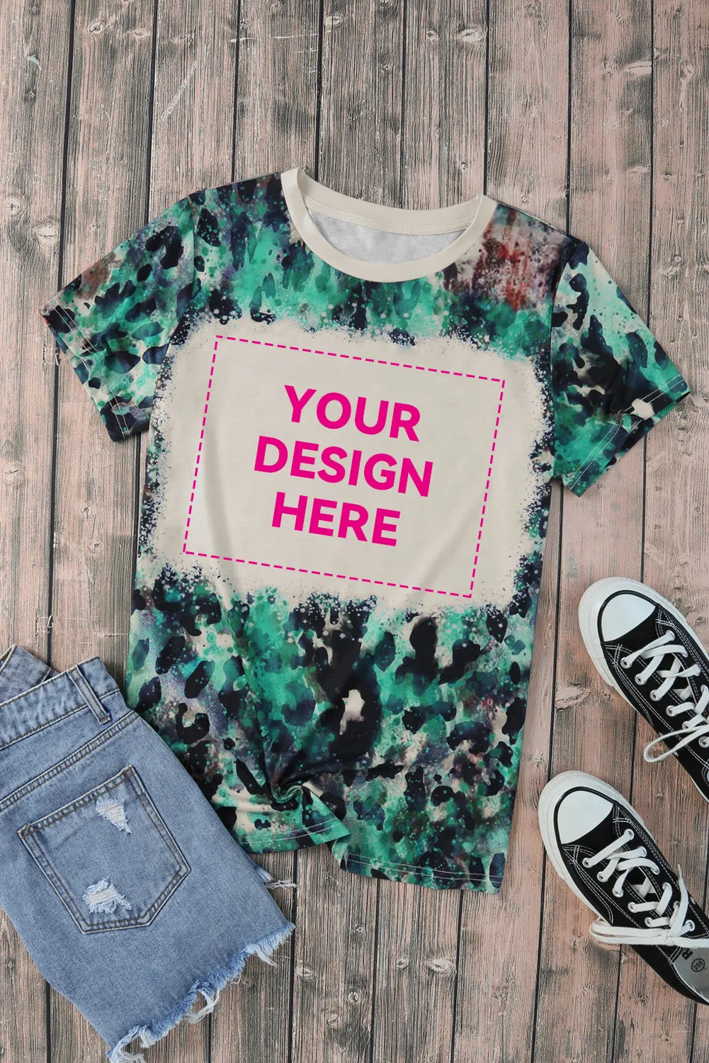 Blank Apparel - Blank Graphic Leopard Dyed Print T Shirt
