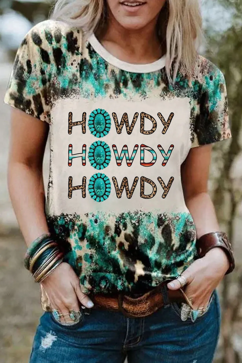 Blank Apparel - Blank Graphic Leopard Dyed Print T Shirt