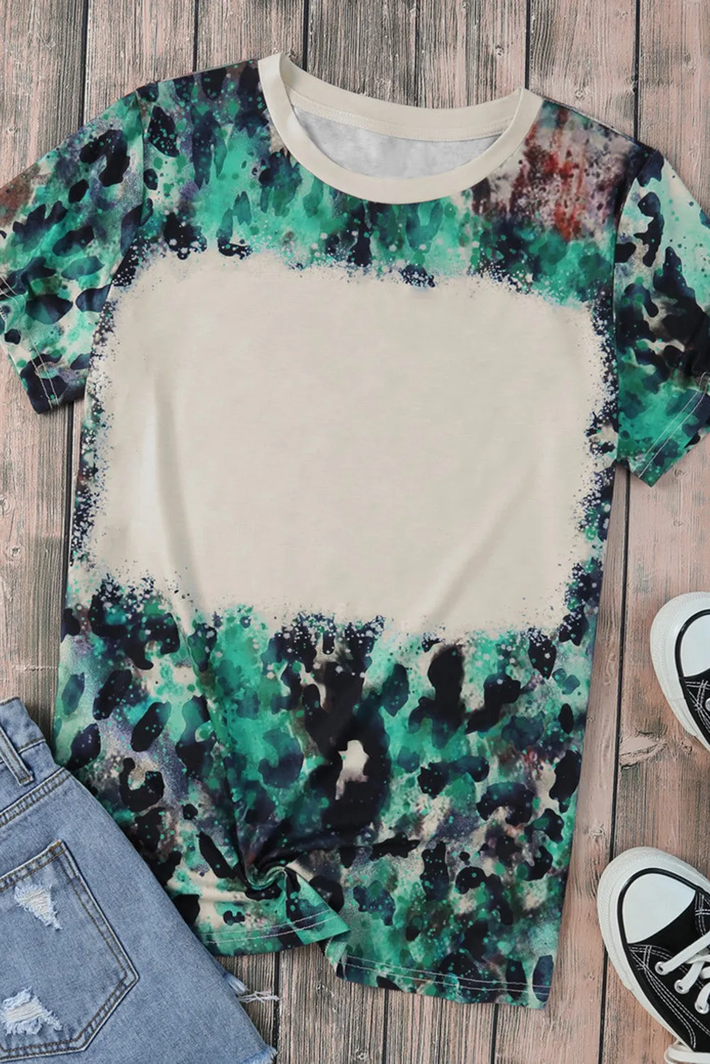 Blank Apparel - Blank Graphic Leopard Dyed Print T Shirt