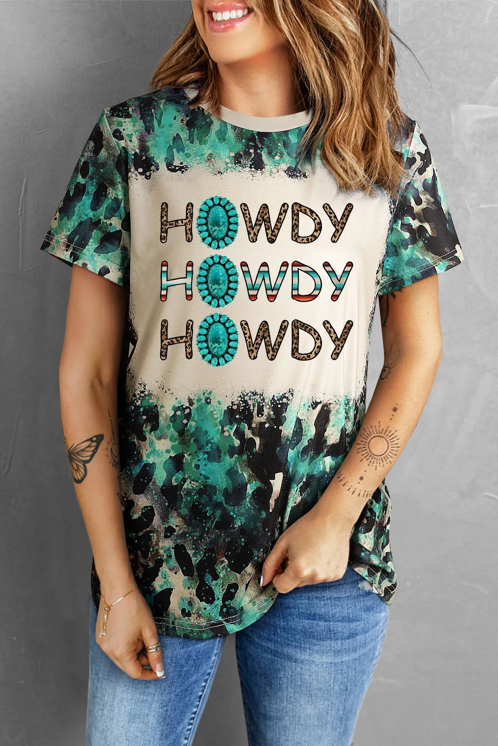 Blank Apparel - Blank Graphic Leopard Dyed Print T Shirt