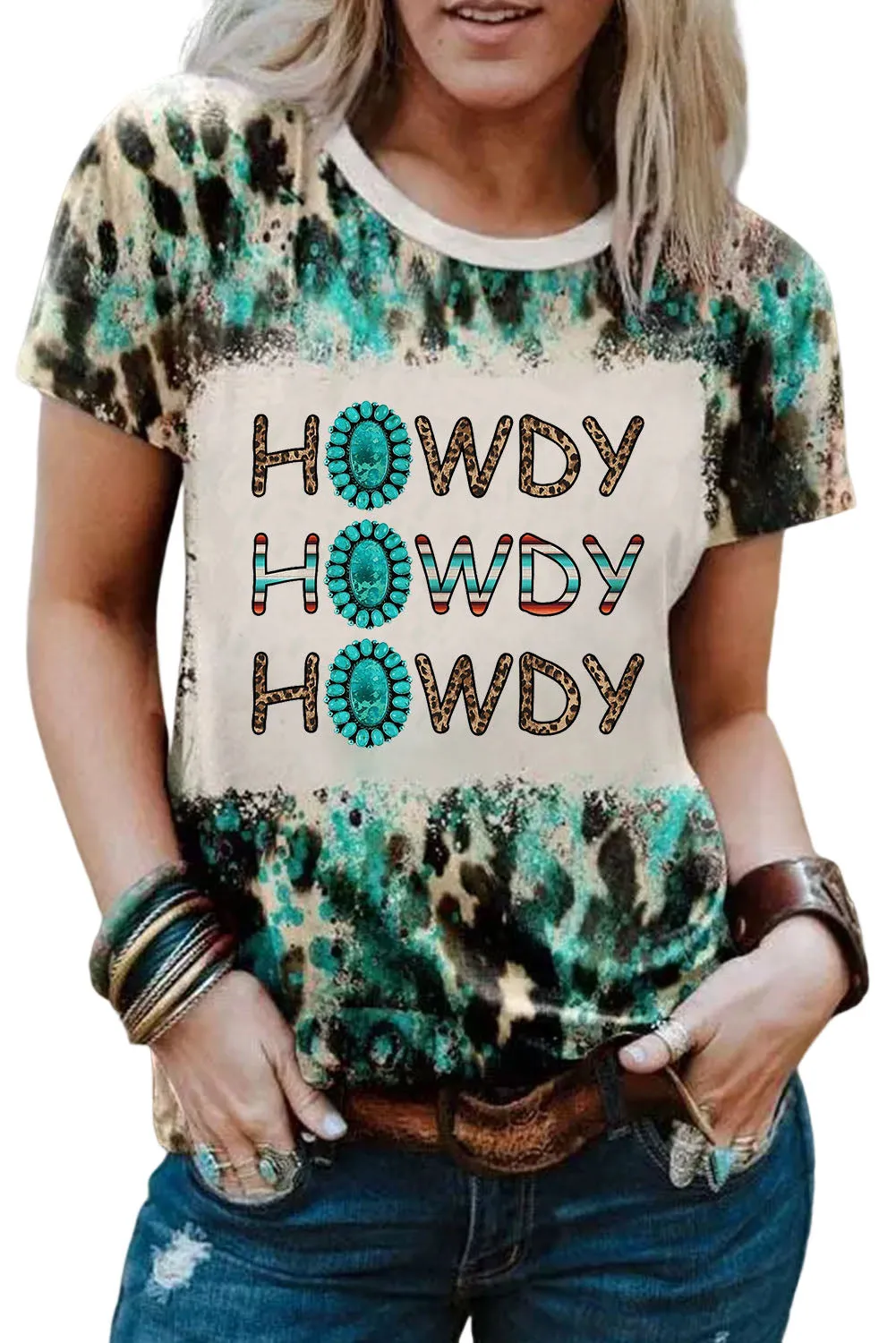Blank Apparel - Blank Graphic Leopard Dyed Print T Shirt