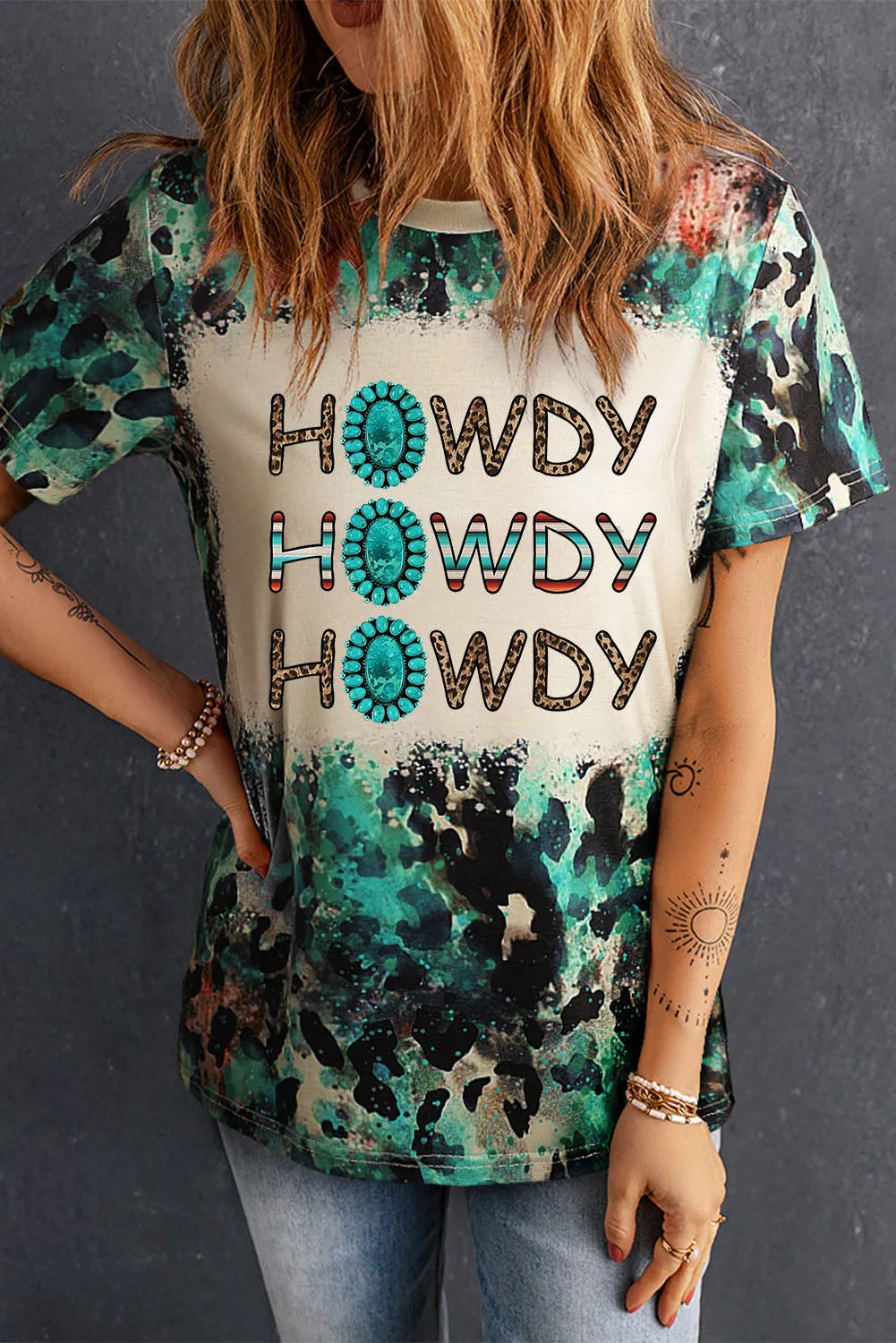 Blank Apparel - Blank Graphic Leopard Dyed Print T Shirt