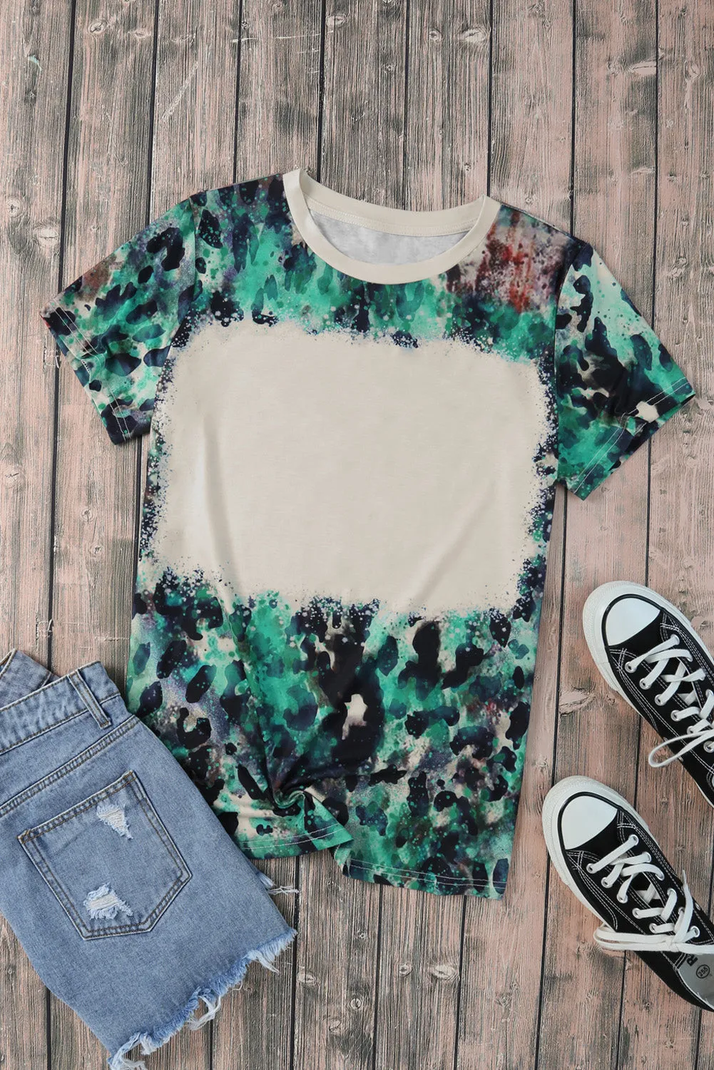 Blank Apparel - Blank Graphic Leopard Dyed Print T Shirt