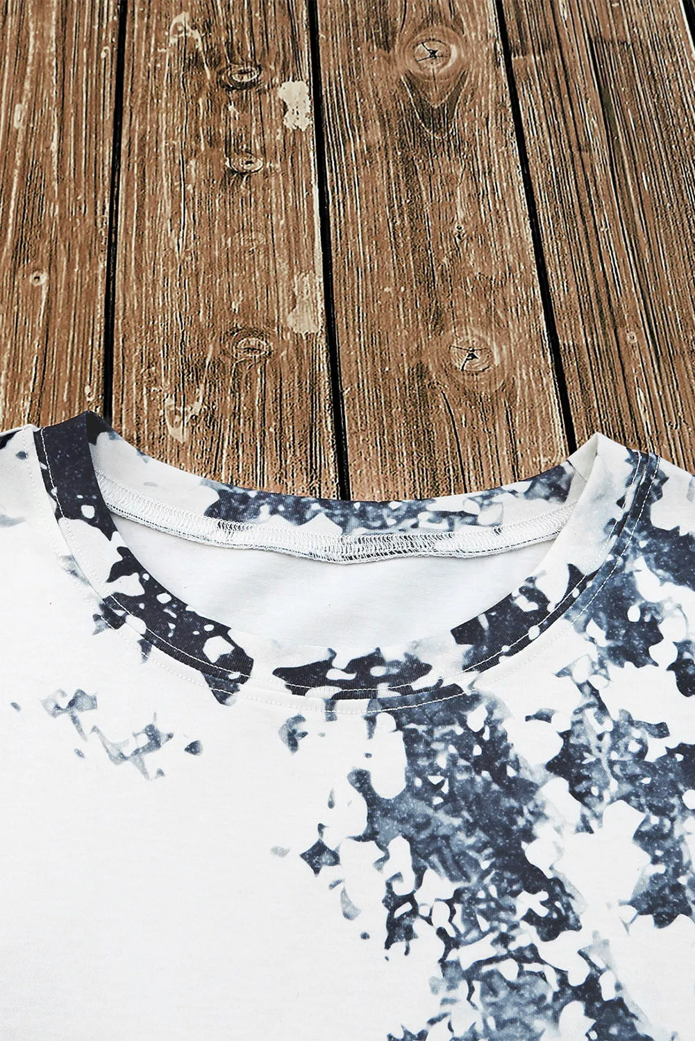 Blank Apparel - Gray Western Fashion Dyed Bleached T Shirt