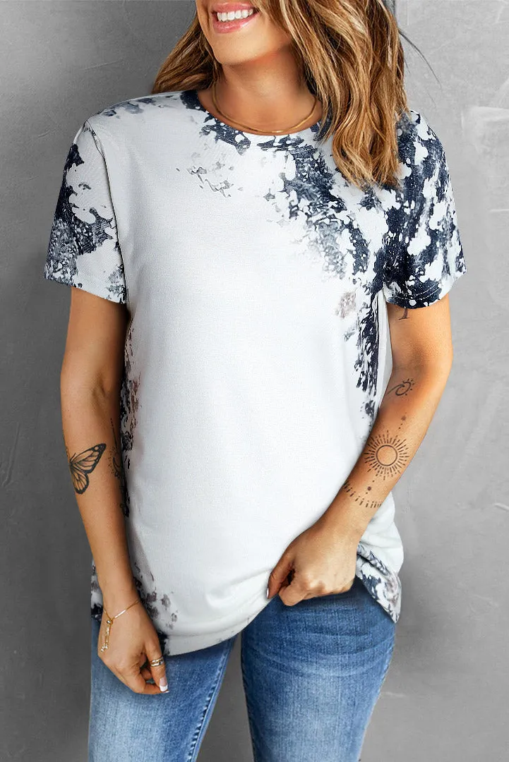 Blank Apparel - Gray Western Fashion Dyed Bleached T Shirt