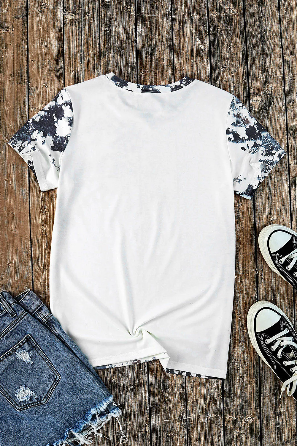 Blank Apparel - Gray Western Fashion Dyed Bleached T Shirt