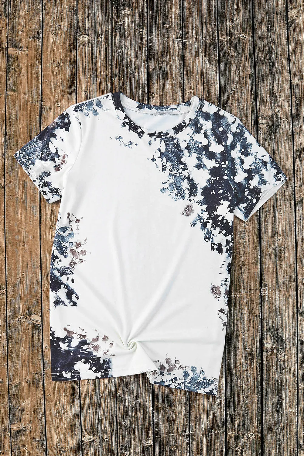Blank Apparel - Gray Western Fashion Dyed Bleached T Shirt