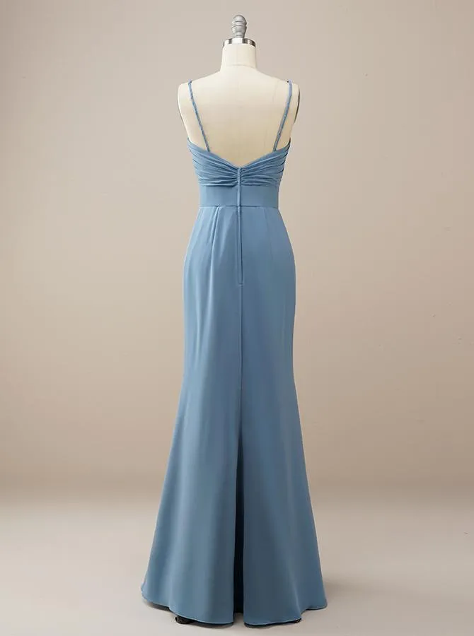 Blue Chiffon Bridesmaid Dress BM228