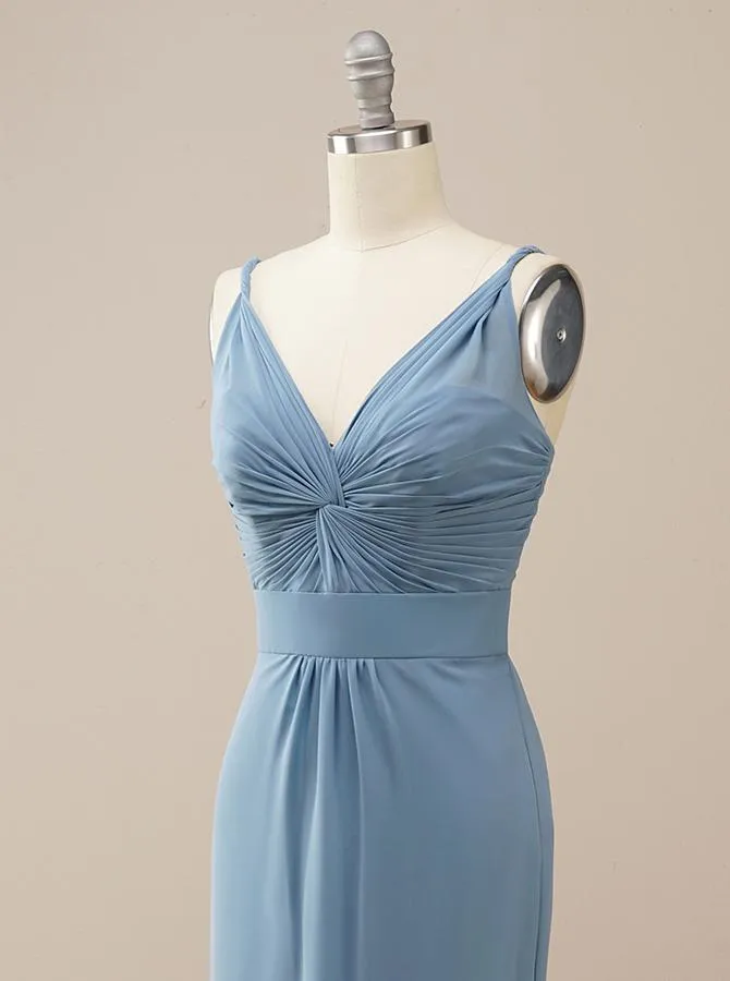 Blue Chiffon Bridesmaid Dress BM228