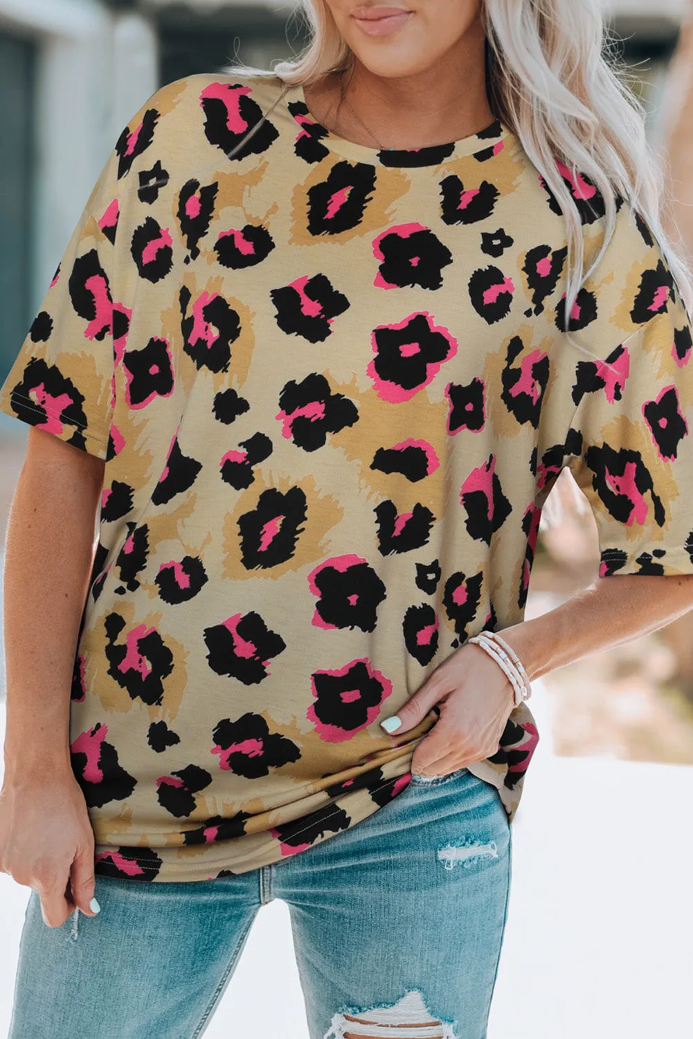 Boyfriend Leopard Print Loose T Shirt