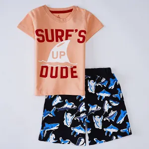 Boys Half Sleeves 2 Piece Suit ( Surf )