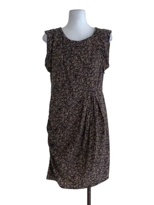 Brown Abstract Sheath Dress