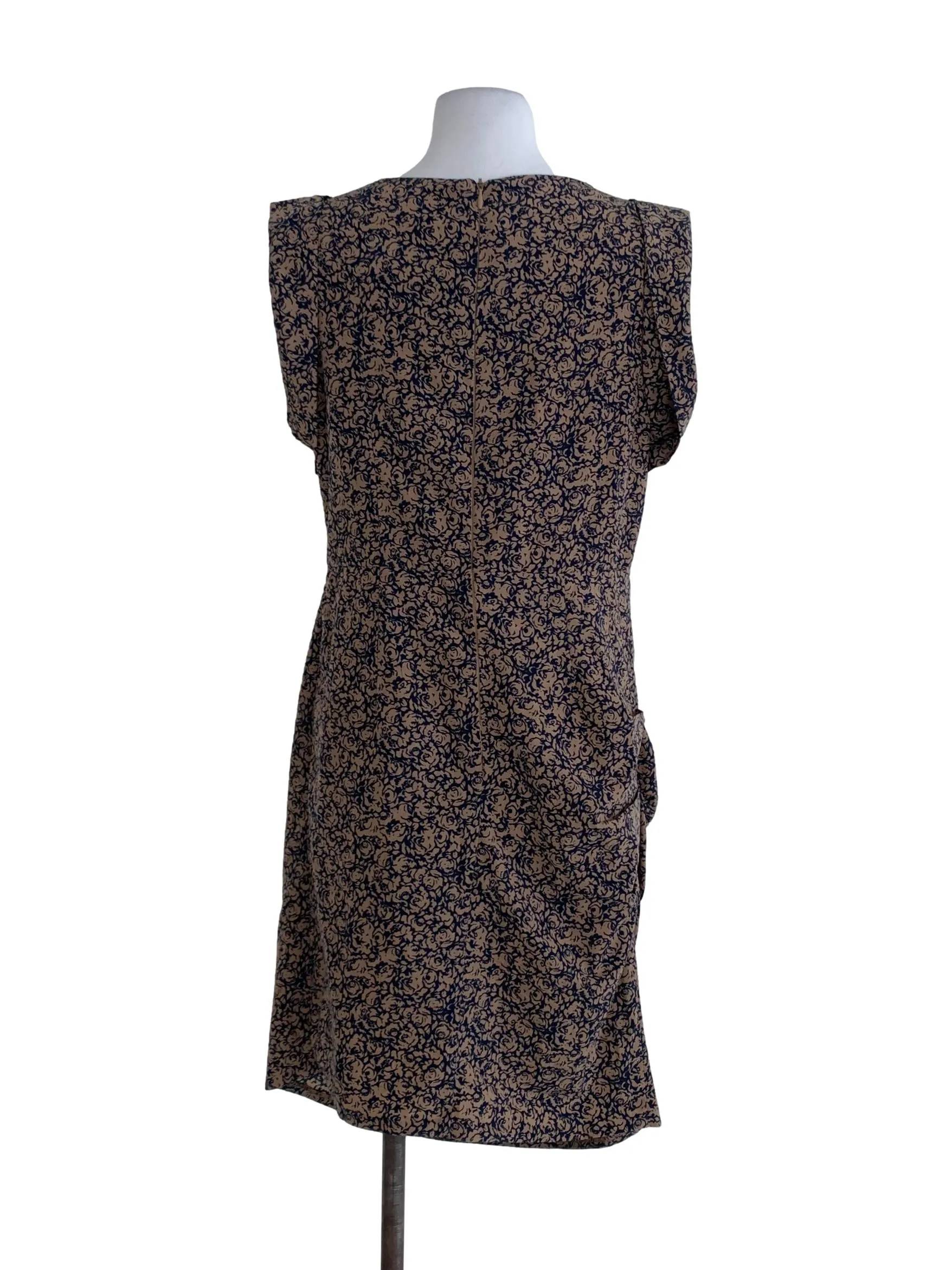 Brown Abstract Sheath Dress