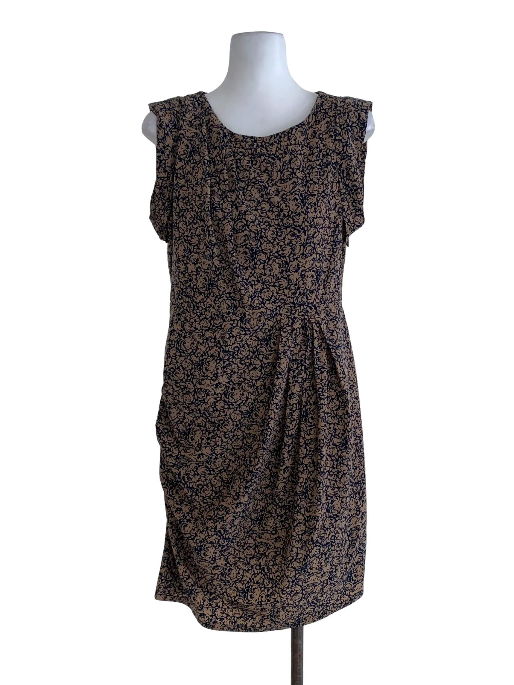 Brown Abstract Sheath Dress