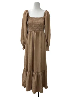 Brown Off-Shoulder Dress