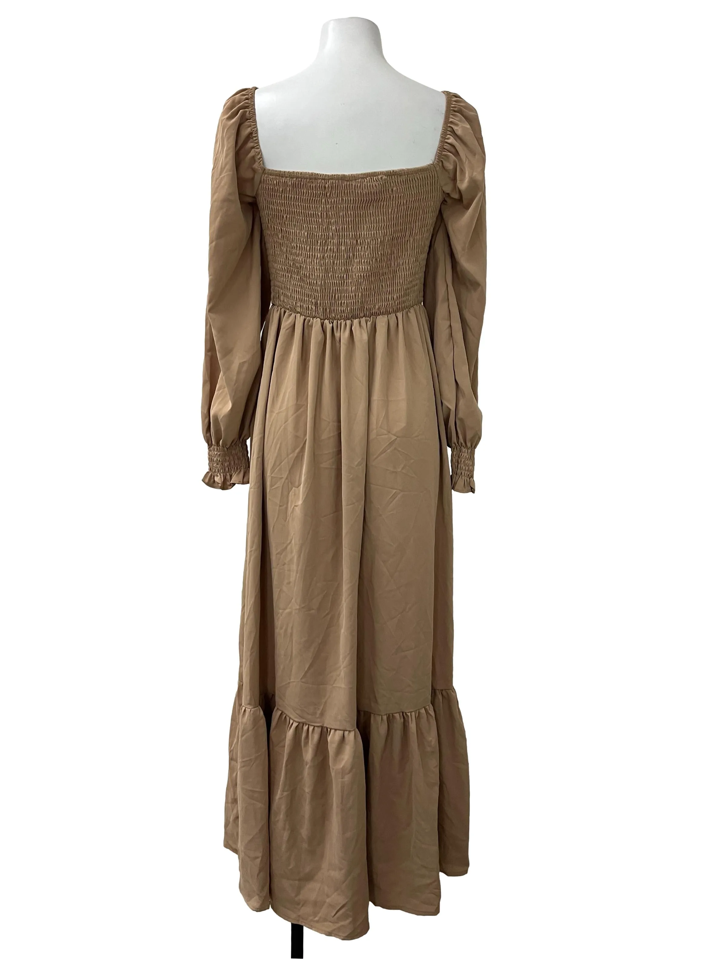 Brown Off-Shoulder Dress