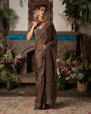 Brown Saree