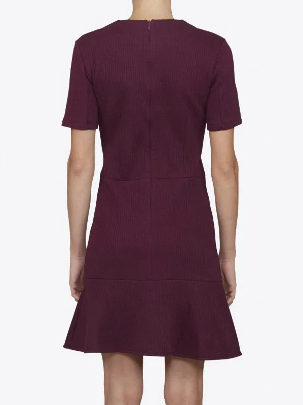 Burgundy Short Sleeve Dress