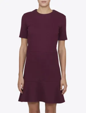 Burgundy Short Sleeve Dress