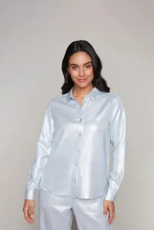 Button Down Silver Blouse