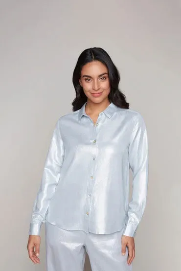 Button Down Silver Blouse