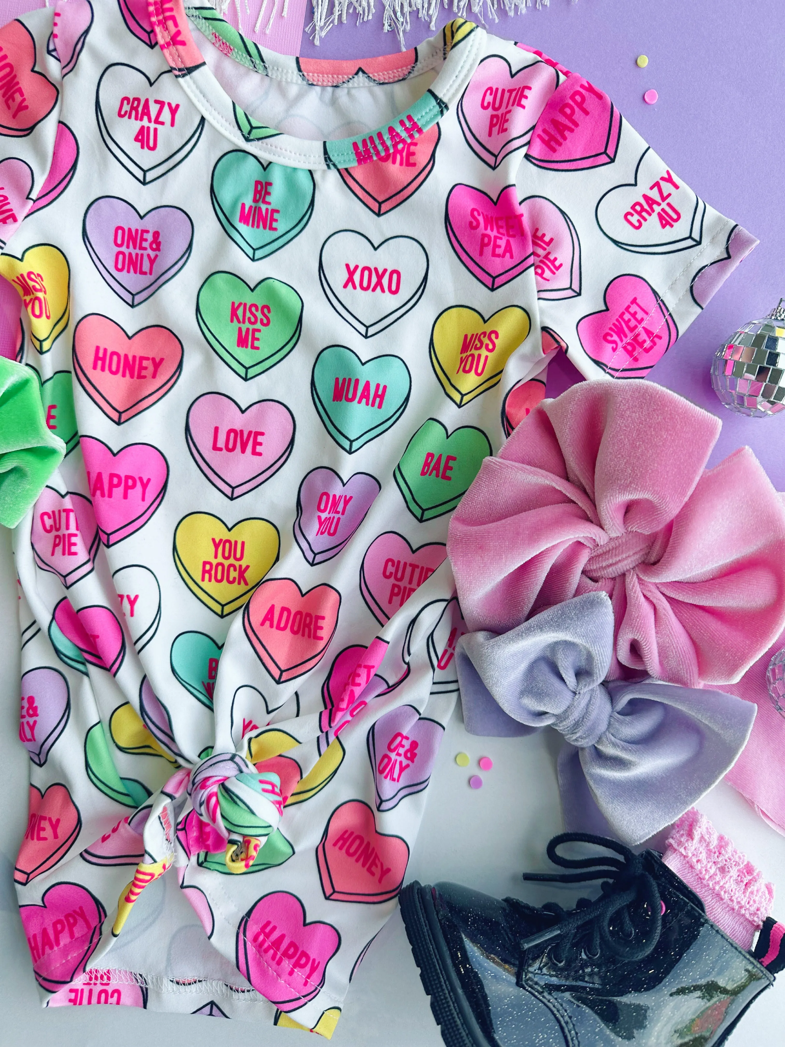 candy heart t-shirt dress