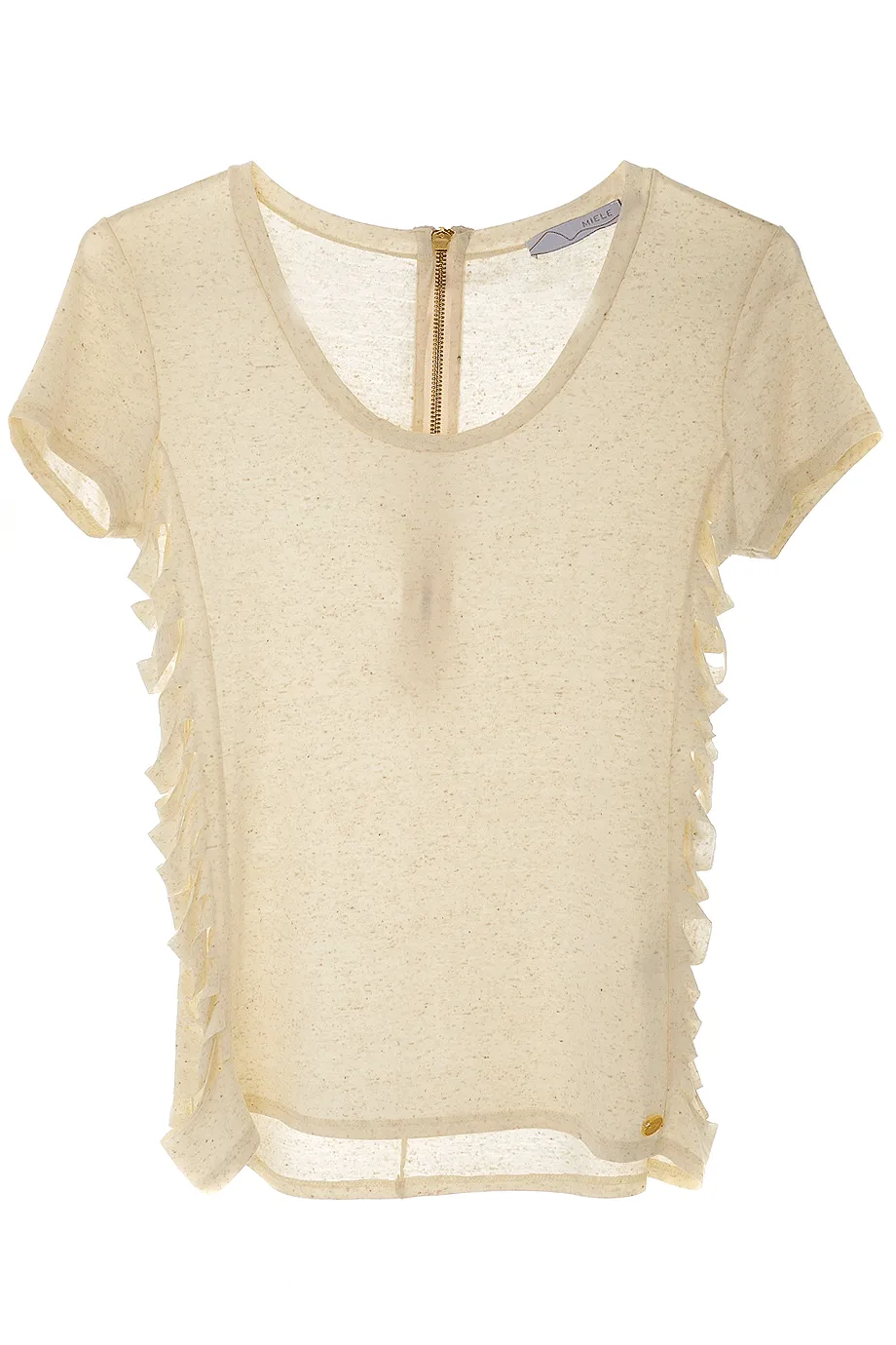 CARLOS MIELE SHREDDED Off White Top
