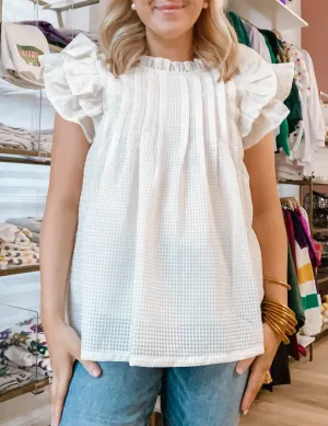 Champagne Flutter Sleeve Top