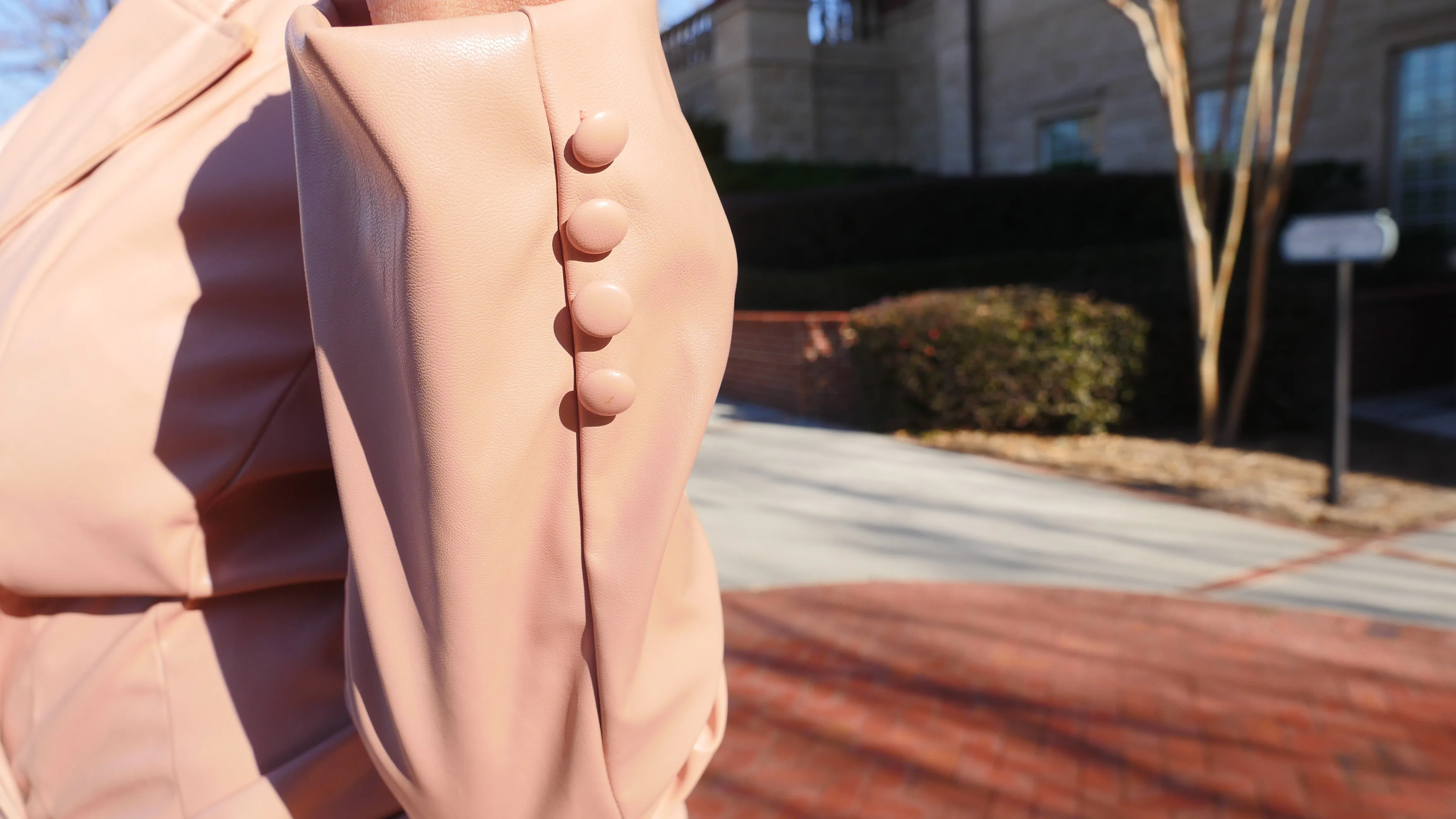 Champagne Vegan Leather Skirt Set