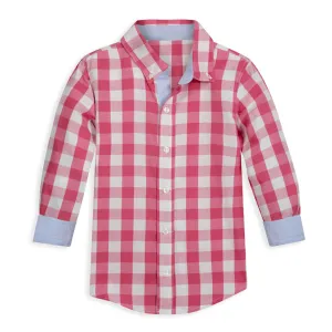 Chapman Buttondown Shirt -- Raspberry Check w/ Blue Oxford