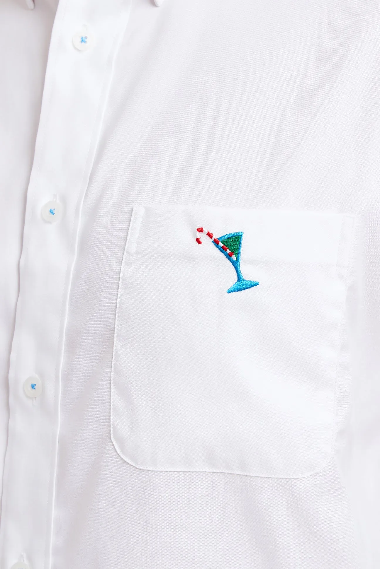 Chase Shirt White Oxford with Single Martini Candy Cane
