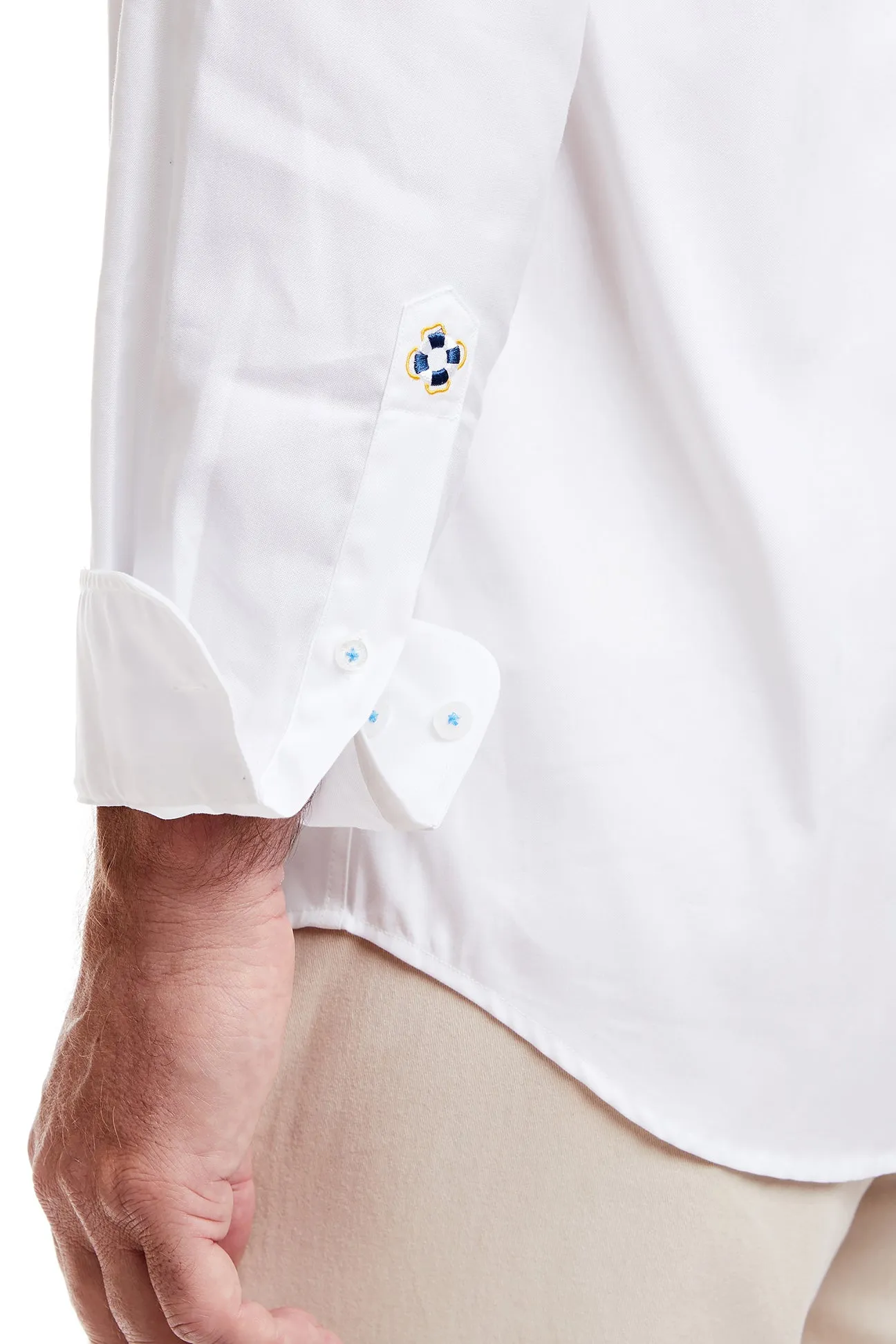 Chase Shirt White Oxford with Single Martini Candy Cane