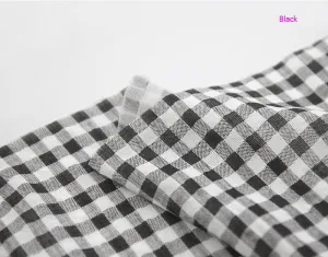Checkered Cotton Linen Gauze Fabric, Plaid Soft Gauze Fabric, 7 Colors - By the Yard 42397-1