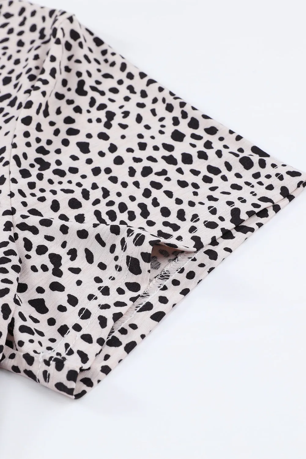 Cheetah Print O-neck Short Sleeve T Shirt