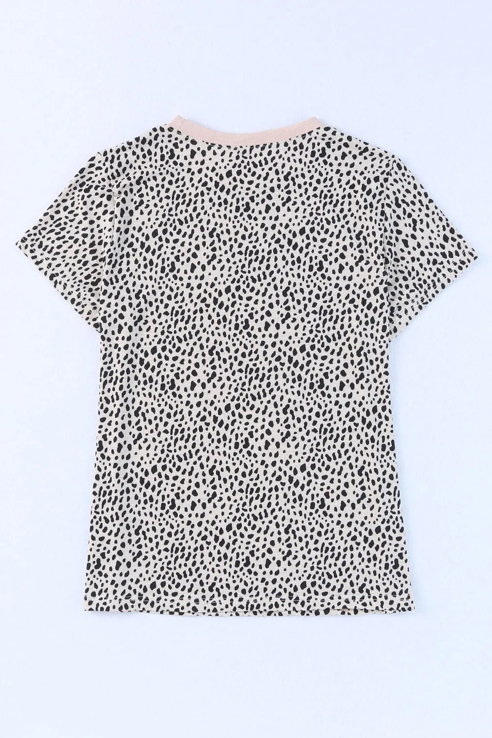 Cheetah Print O-neck Short Sleeve T Shirt