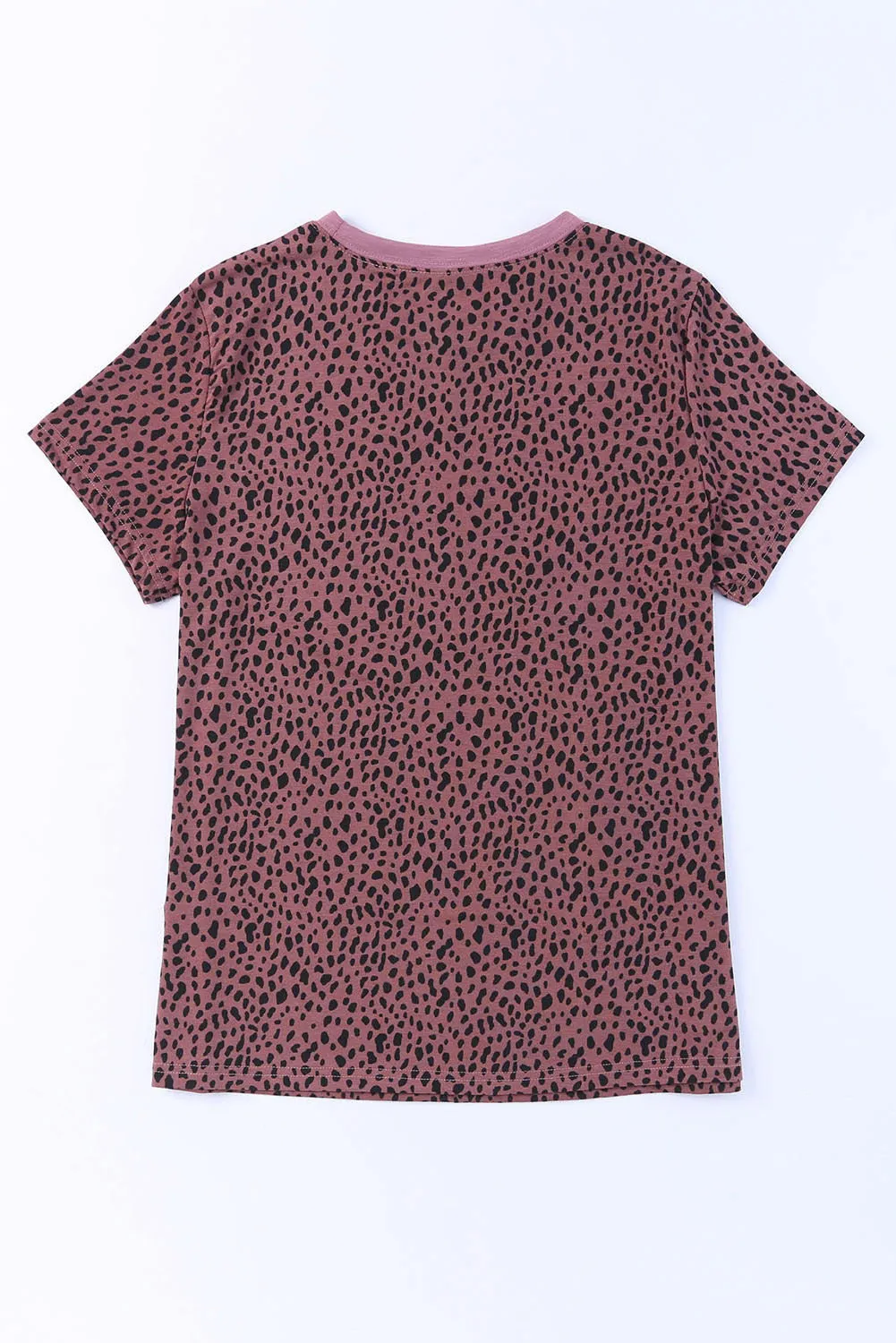 Cheetah Print O-neck Short Sleeve T Shirt