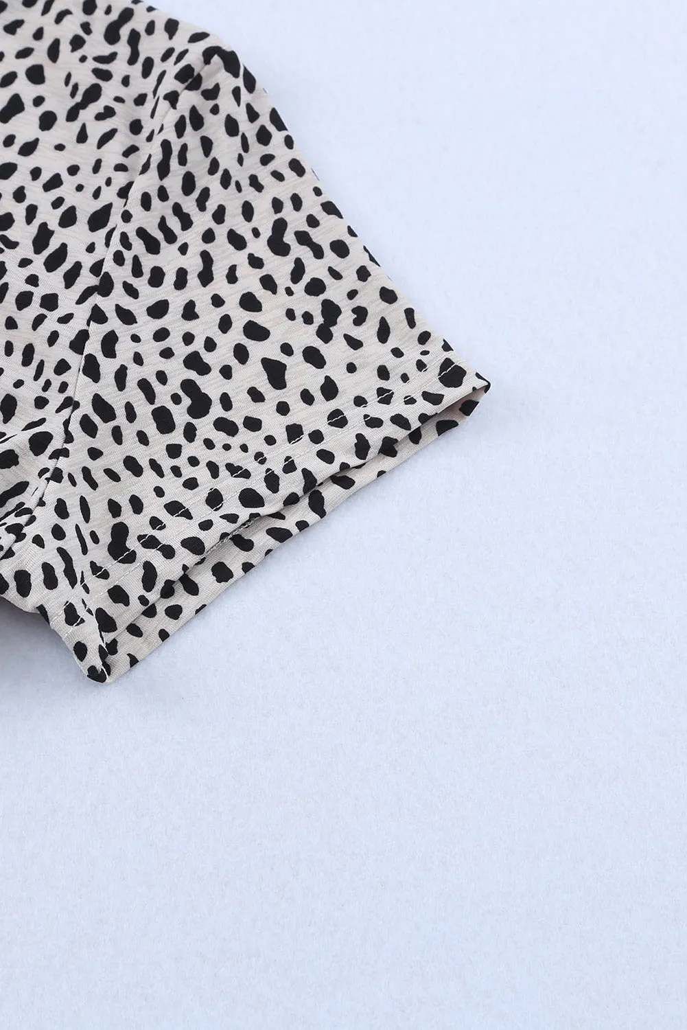 Cheetah Print O-neck Short Sleeve T Shirt