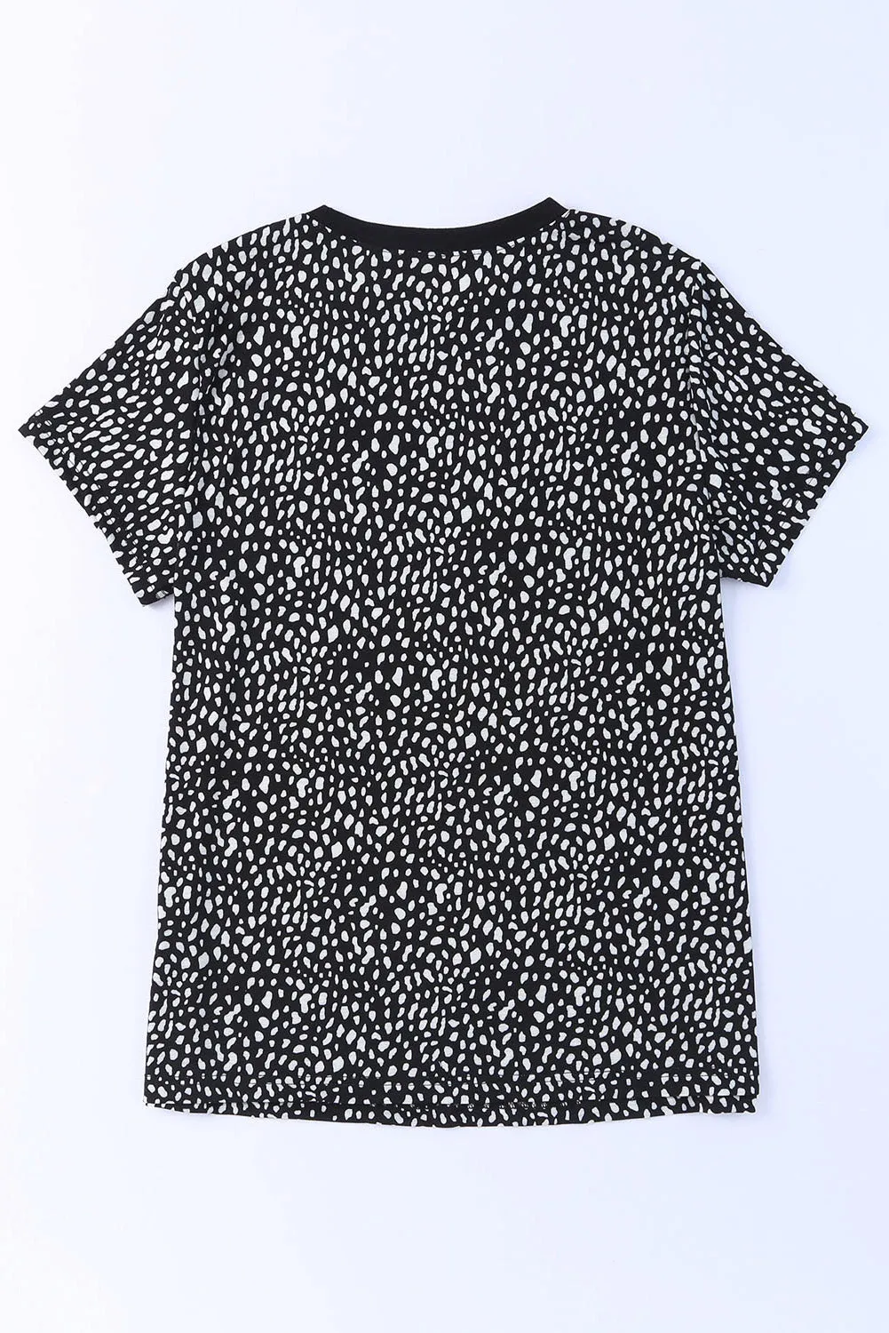 Cheetah Print O-neck Short Sleeve T Shirt