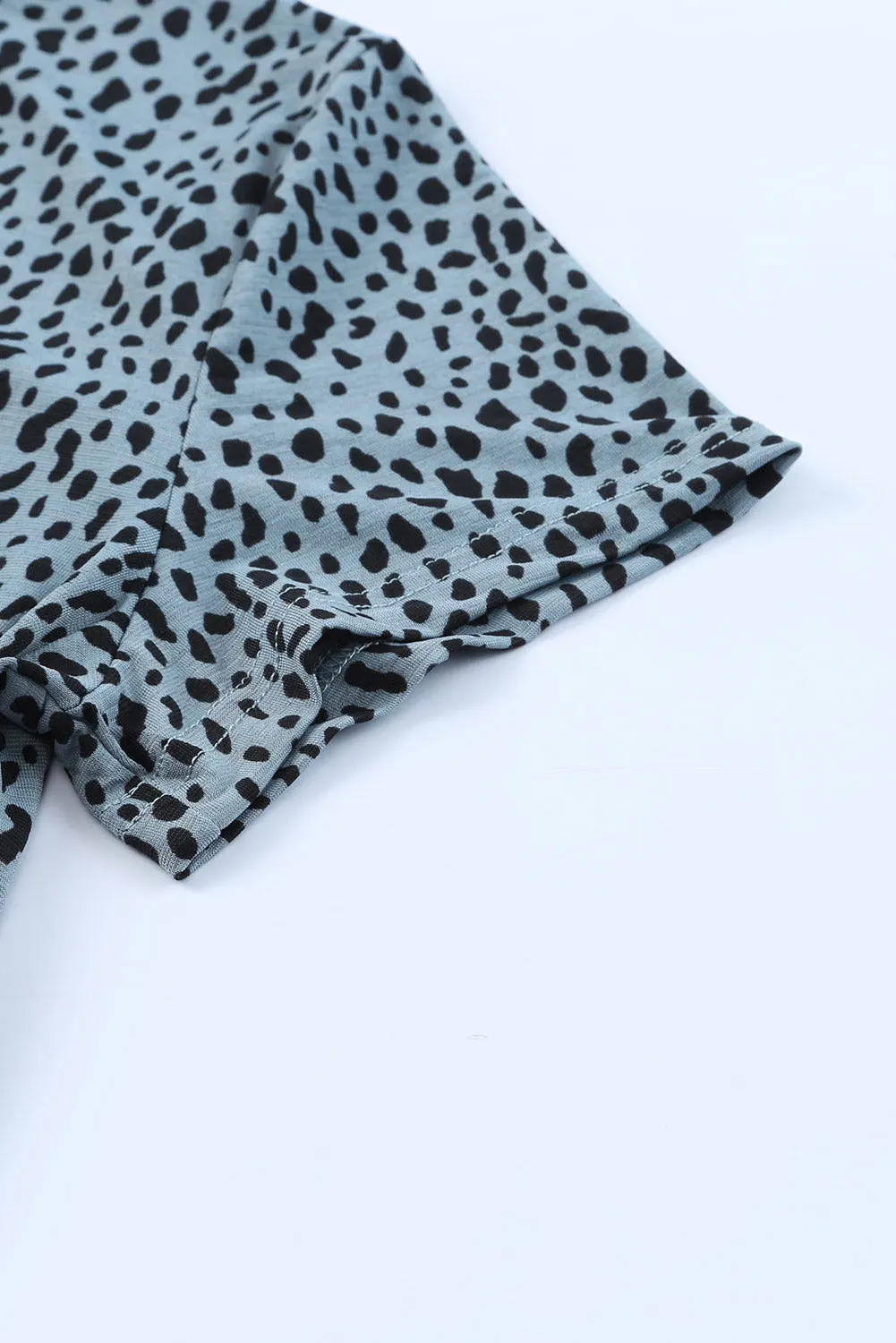 Cheetah Print O-neck Short Sleeve T Shirt