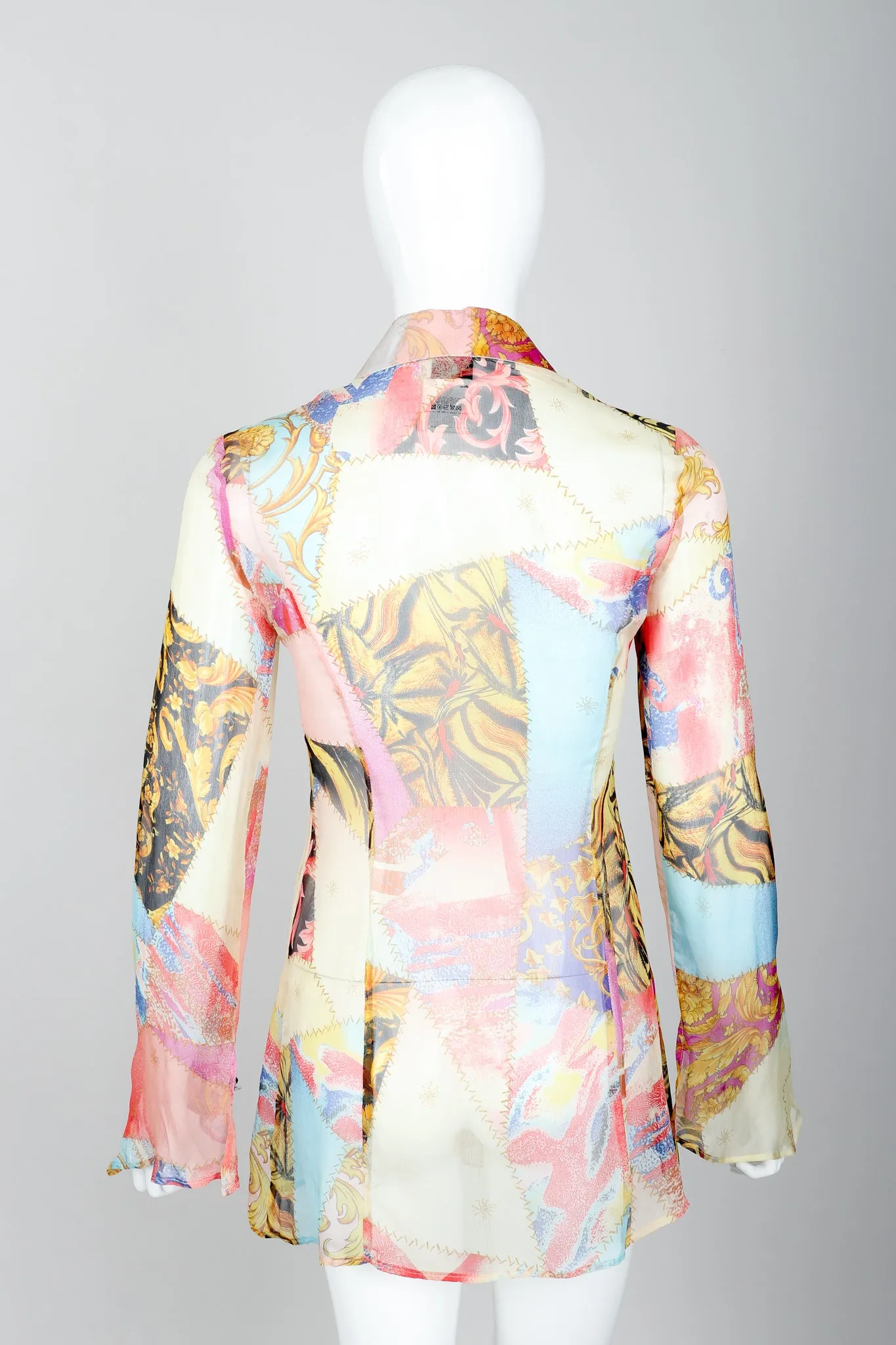 Chiffon Print Ruffle Blouse