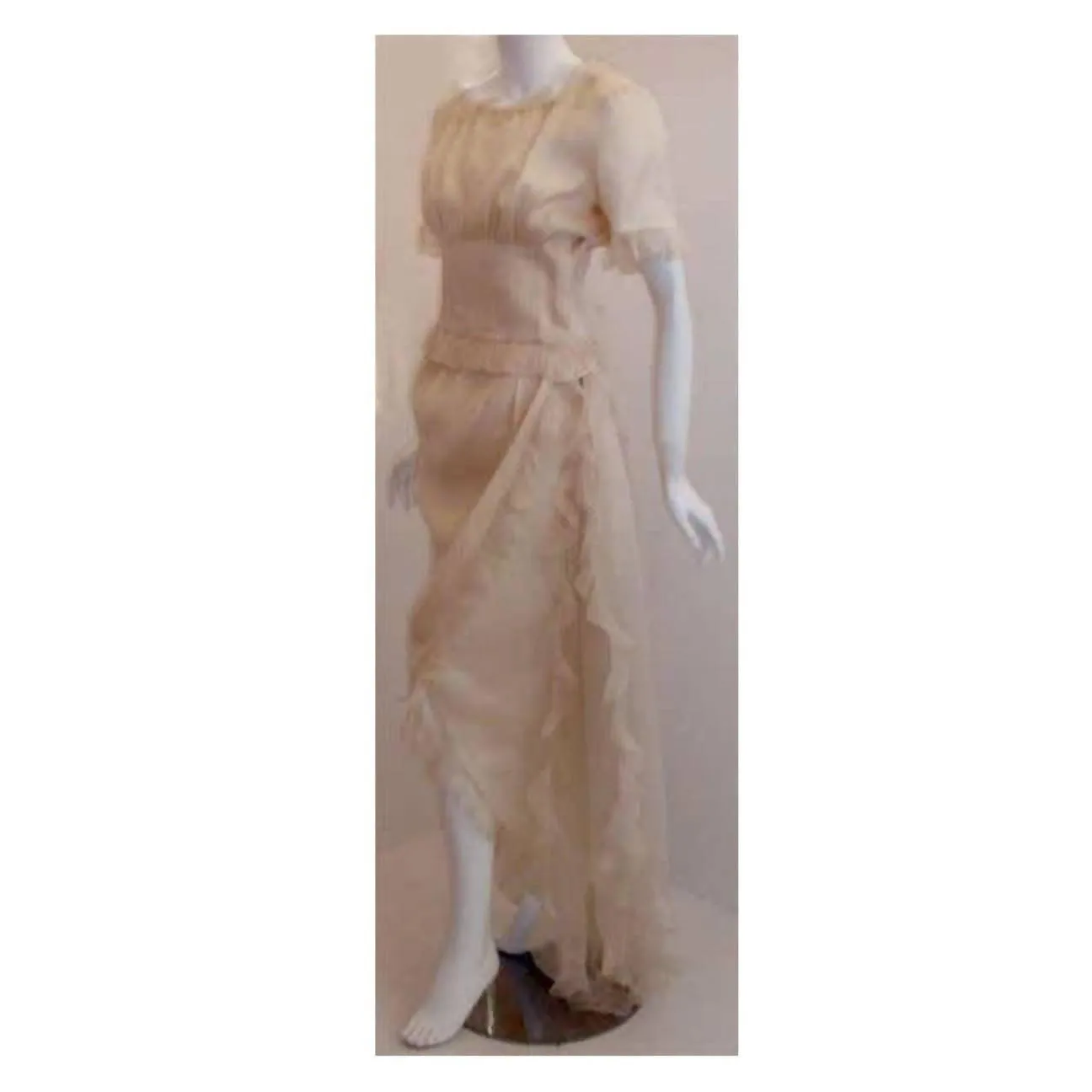 CHRISTIAN DIOR 1988 Cream Blouse and Skirt Set | Size 28