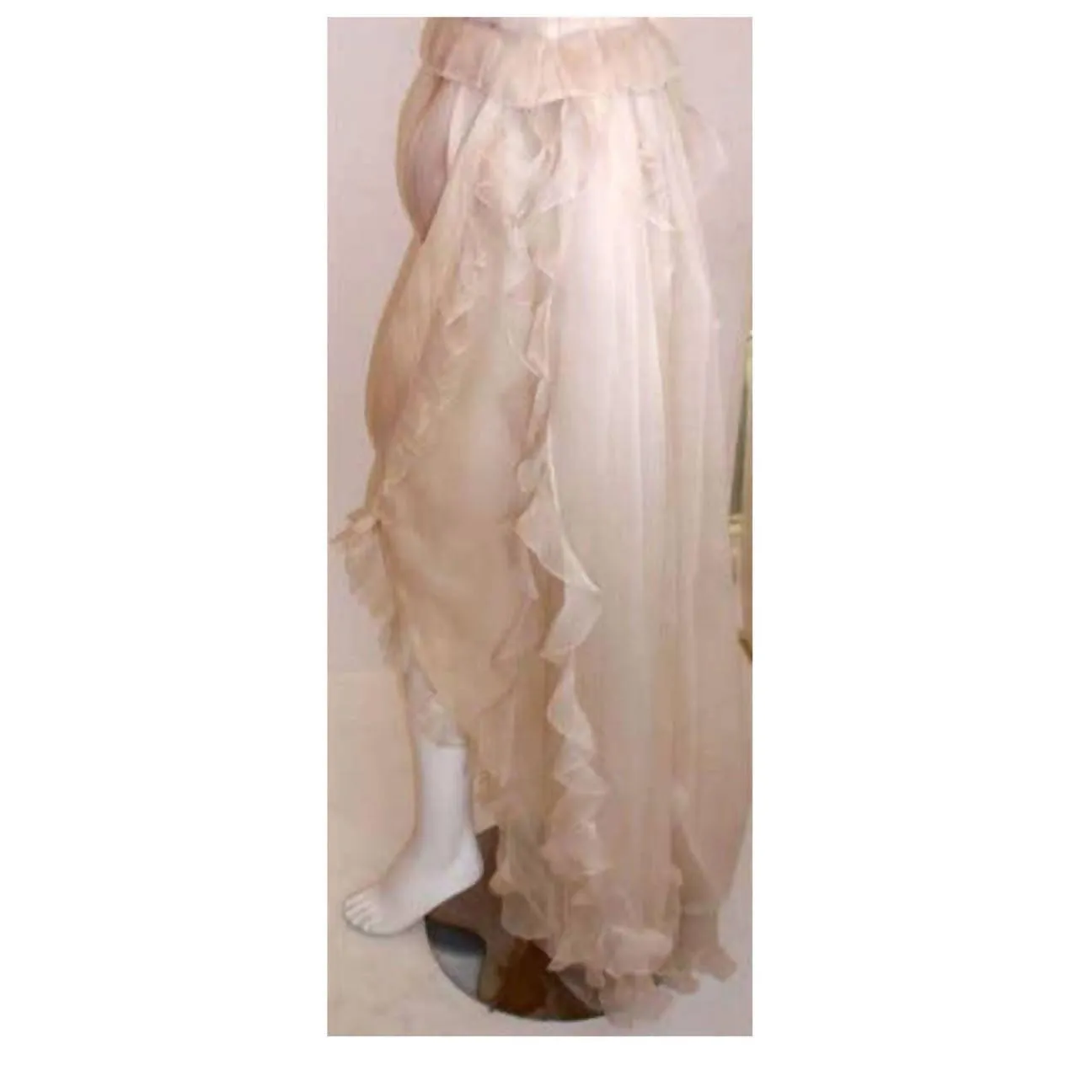 CHRISTIAN DIOR 1988 Cream Blouse and Skirt Set | Size 28