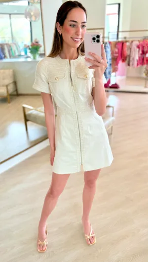 Ci1933 Cream Denim Dress