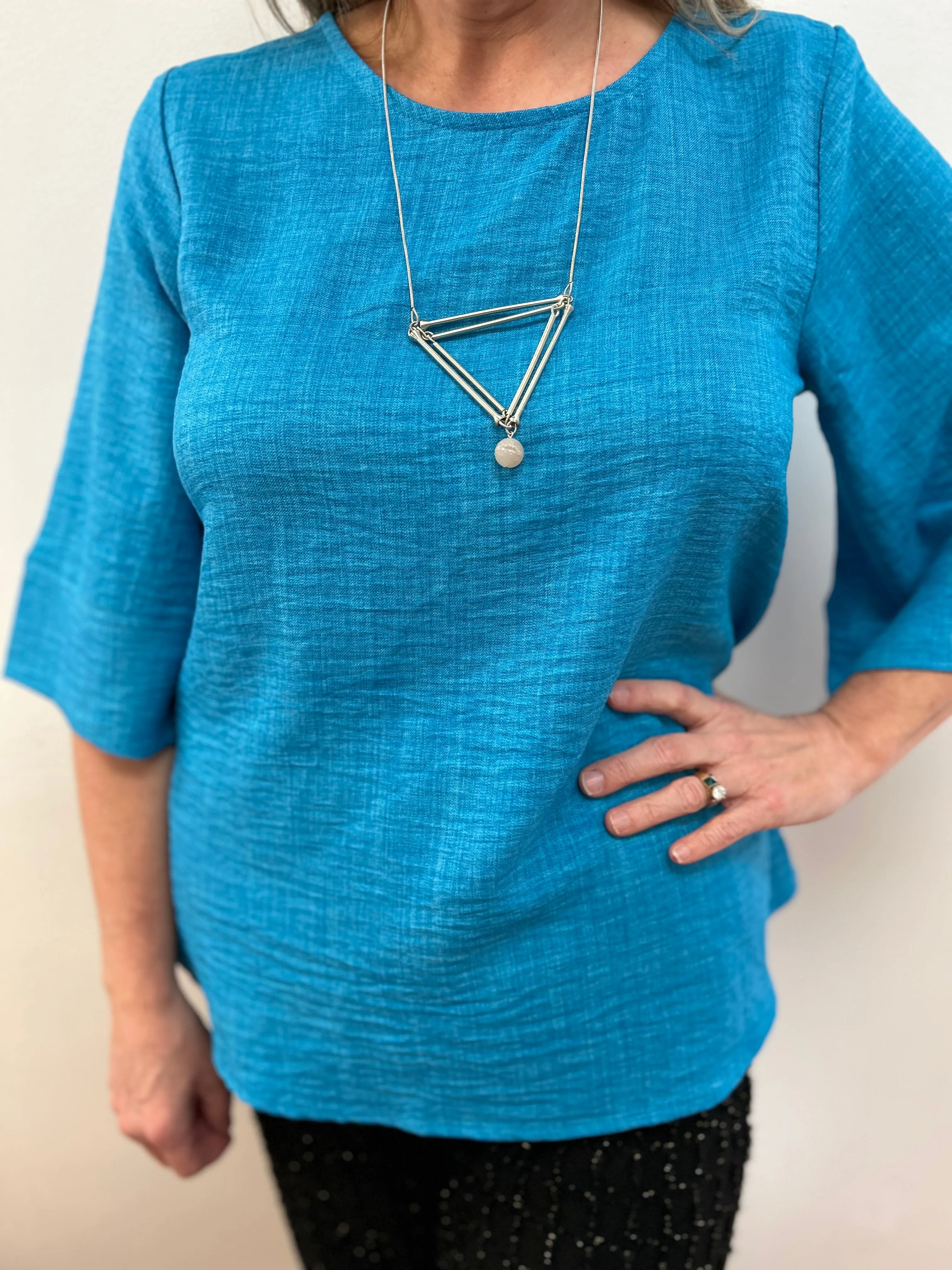 Cici Linen Look Blouse