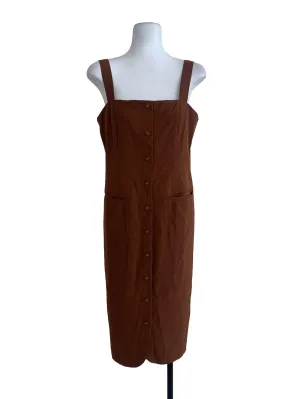 Cinnamon Brown Plain Sheath Dress