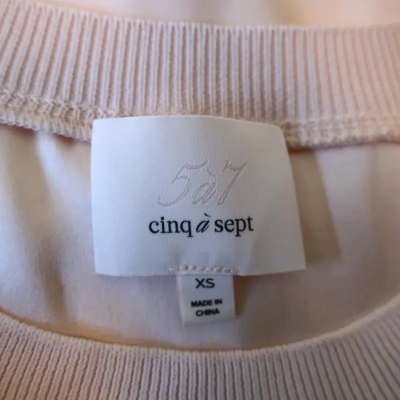 Cinq a Sept Lenore Top Pink Ruffle-Trim Silk Size Extra Small Sleeveless Blouse
