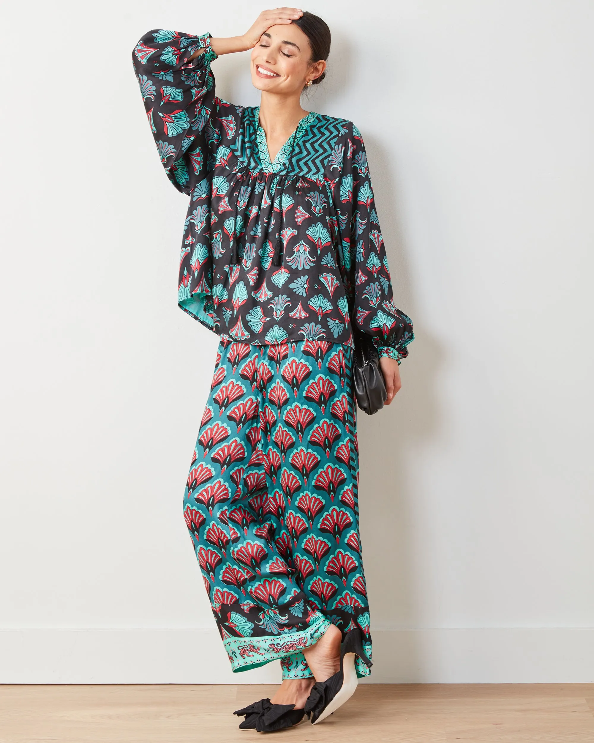 Cocktail Hour - Tides Turned Blouse - Gatsby Green