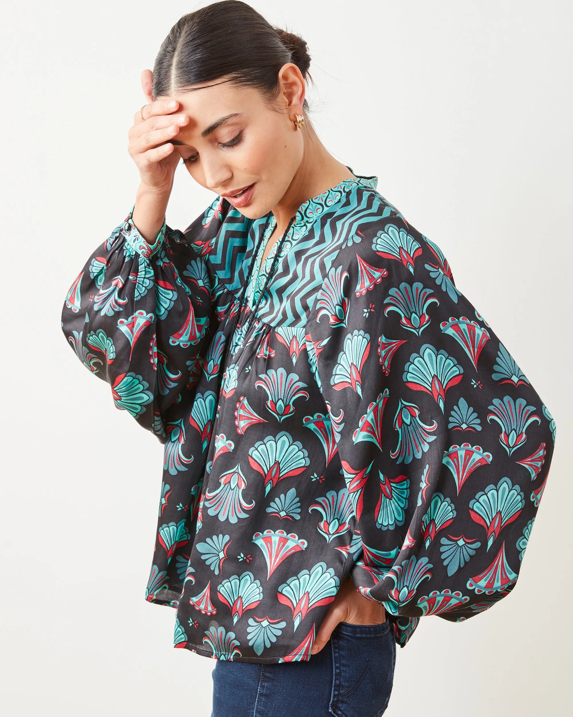 Cocktail Hour - Tides Turned Blouse - Gatsby Green